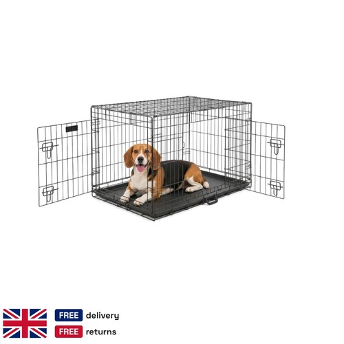 Folding dog crate 30in - crate, medium