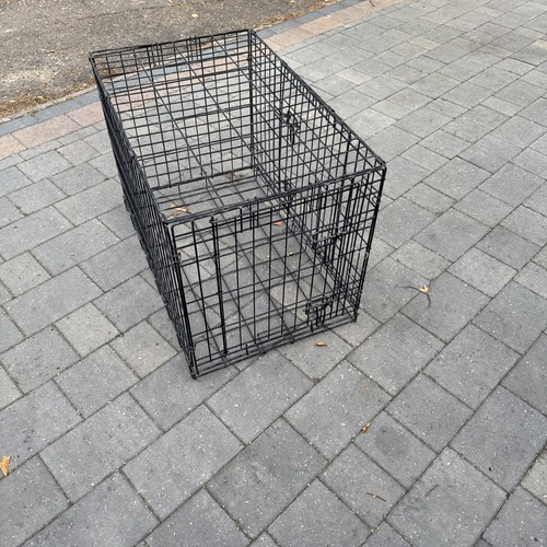 Black folding steel wire dog - black,