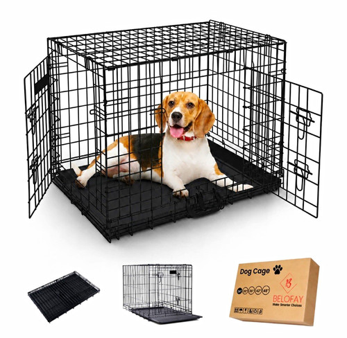 Dog crate cage metal puppy - crate,