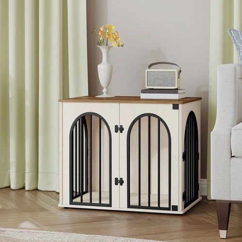 Wooden dog crate archdoor - crate,
