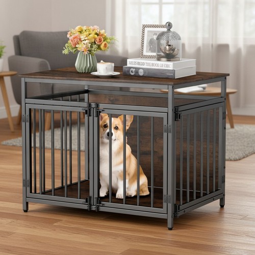 Dog crate furniture wooden - dog,