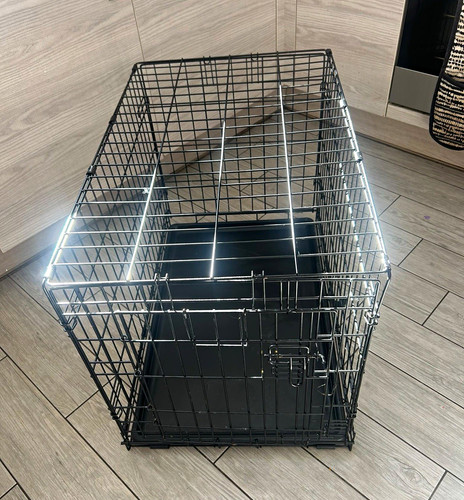 Black folding metal wire dog - folding,
