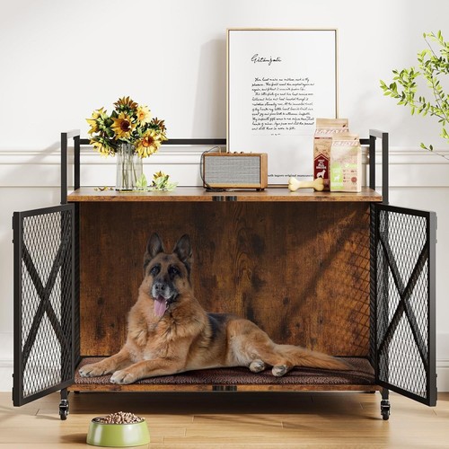Furniture style wood dog crate - wood,
