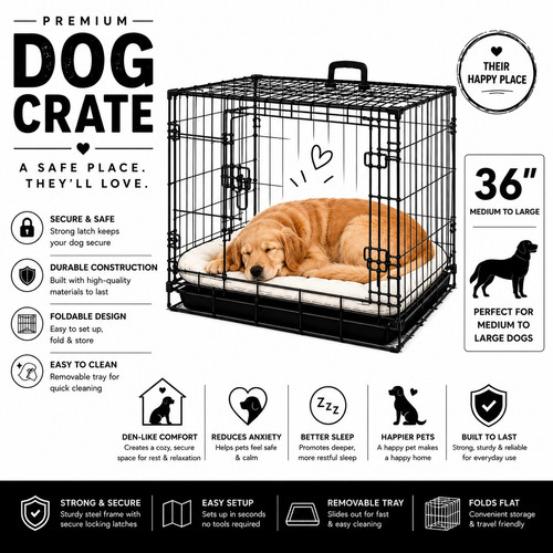 Dog crate double door - double,