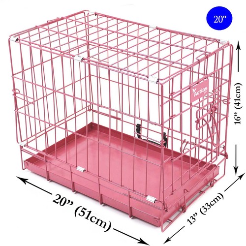 Pink dog cage with - faux, fur