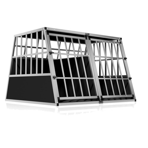 Large aluminium dog crate - aluminium,