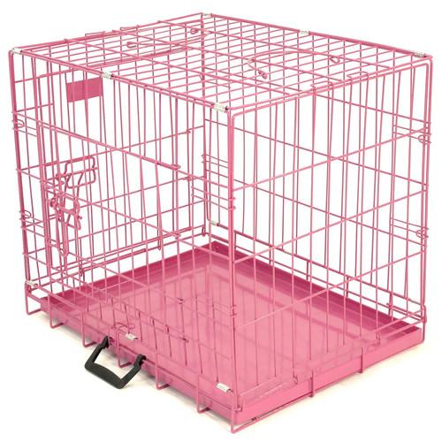 Pink blue dog cage - pink,