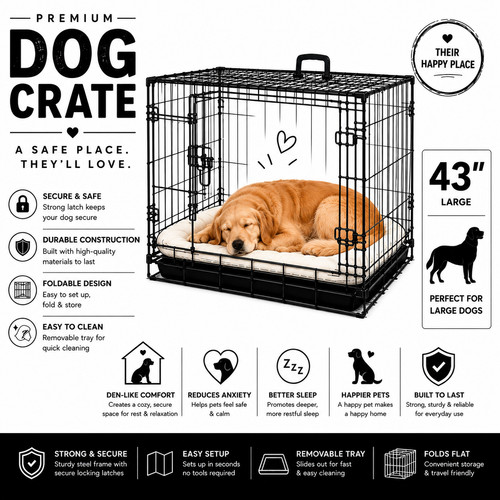Large dog crate - dog, door
