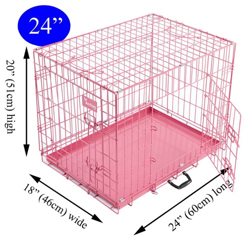 Pink dog cage - pink,