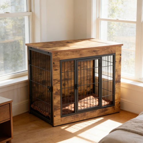 Dog crate furniture - crate, rustic