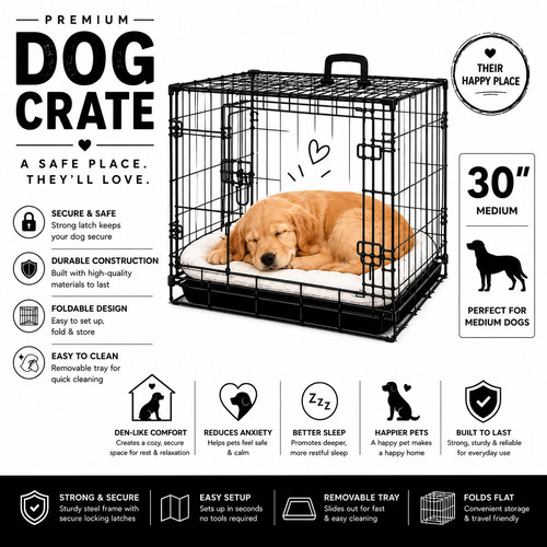 Medium dog crate double - dog,