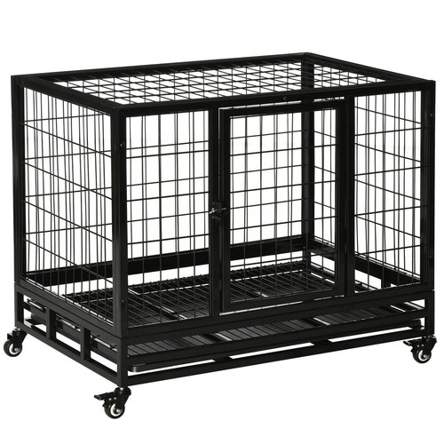 Pawhut metal kennel cage - pawhut, with