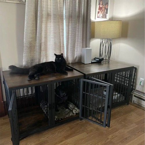 Retro wooden dog crate - retro, pet