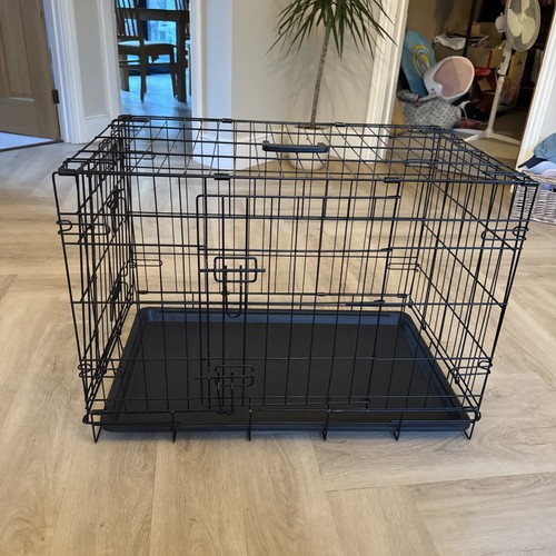 Black folding steel wire dog - wire,
