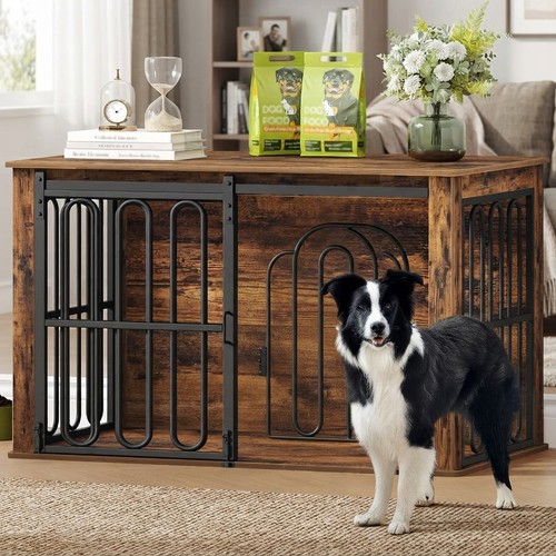 Chic brown dog crate - brown,